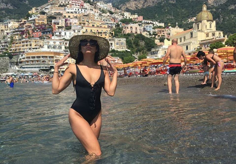 Vanessa Hudgens on amalfi coast